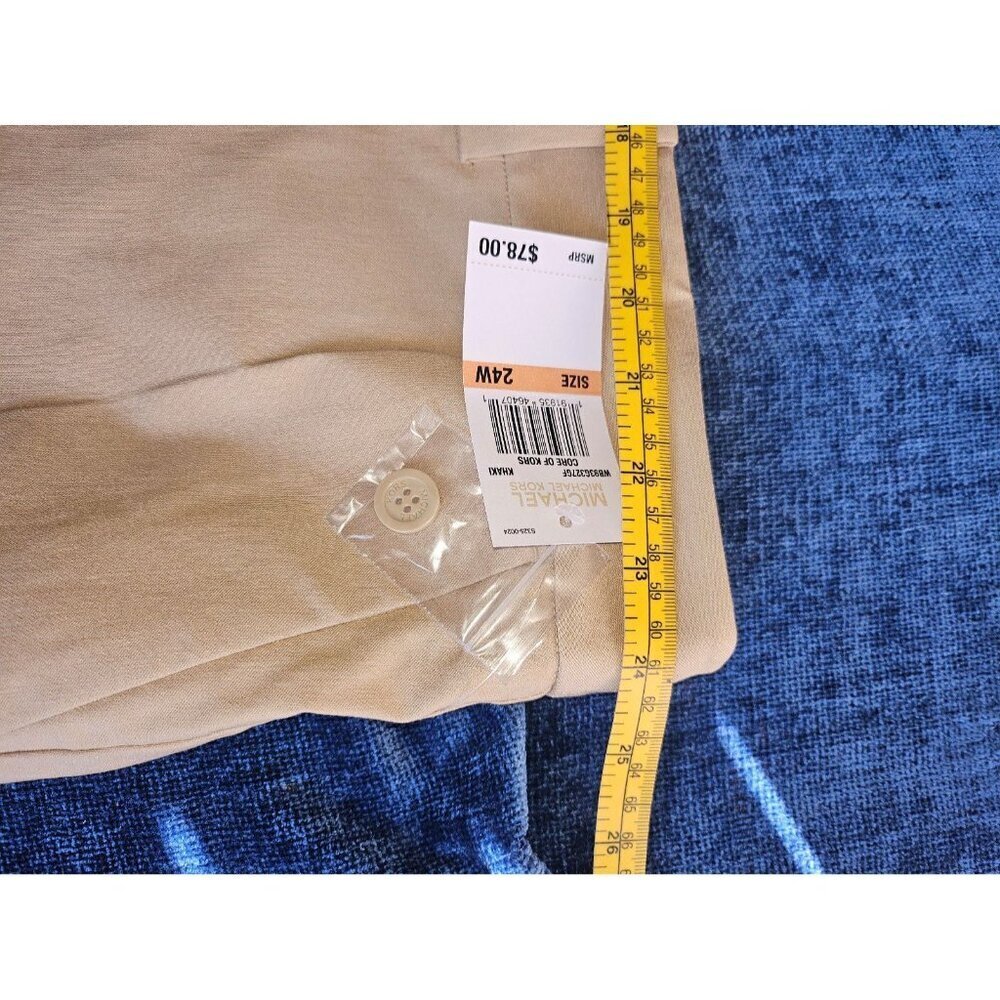 Michael Kors Miranda Khaki Pants Mid Rise Ankle Stretch Cotton Pants 24 Women 3X - Picture 3 of 5
